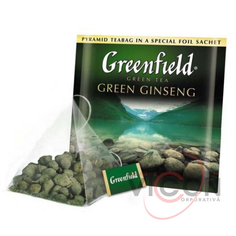 Greenfield в пирамидках GREEN GINSENG, чай зеленый, 20 шт.