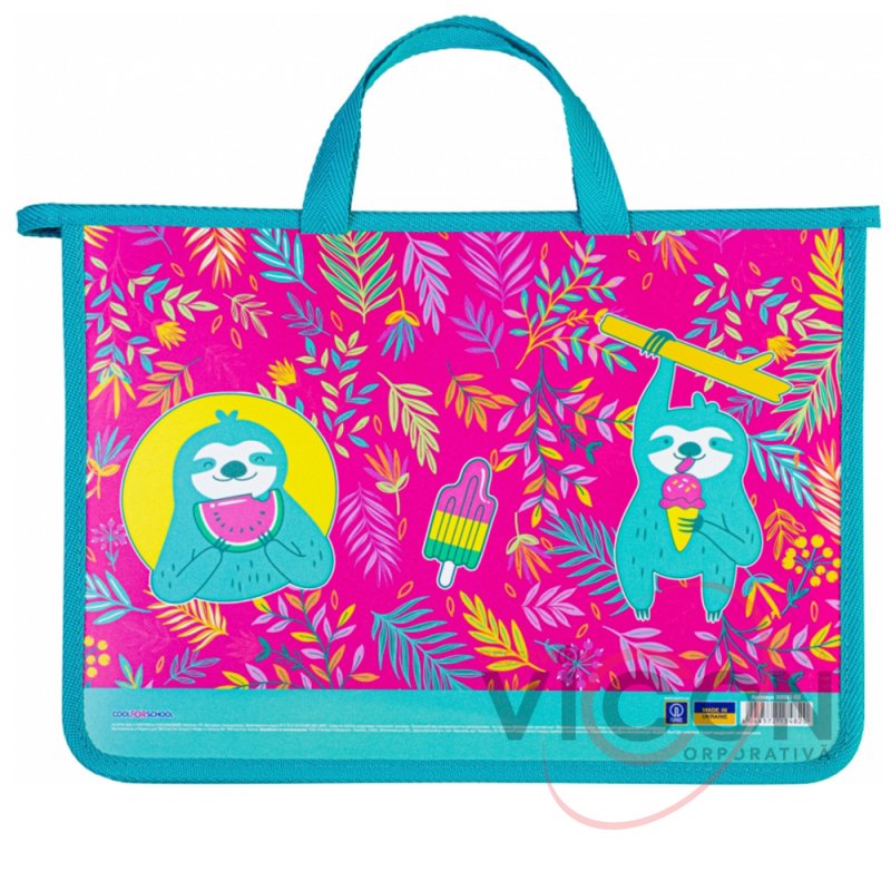 Портфель пластиковый на молнии COLOR, А4